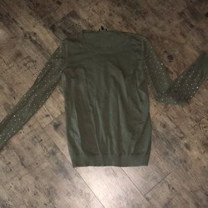 Gold studded sleeve express sweater